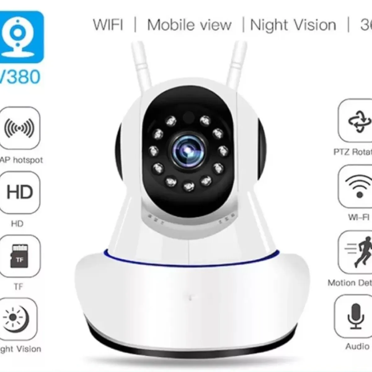 SHOP EHOME BAG - Camara Seguridad Wifi 3 Antenas Sensor Seguimiento Robotizada