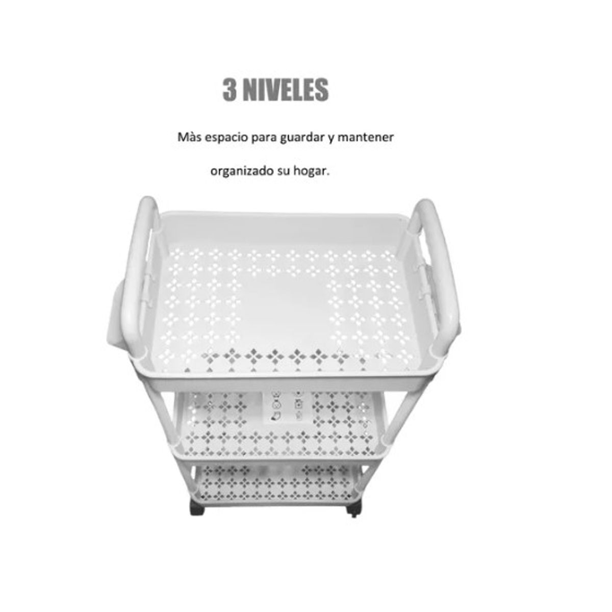 OFERTABKN - Carrito Organizador Con Ruedas Asas Multiuso 3 Niveles
