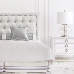 ESPACIO HOGAR - Respaldo de Cama Capitoné Frame Tachas Lino Crema King