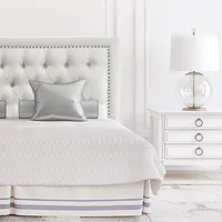 Respaldo de Cama Capitoné Frame Tachas Lino Crema - Super King