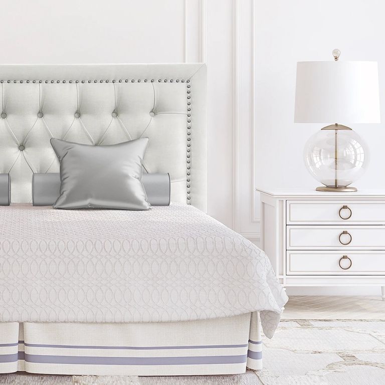 Respaldo de Cama Capitone Frame Tachas Lino Crema - 1.5 Plaza