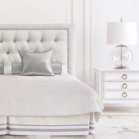 Respaldo de Cama Capitoné Frame Tachas Lino Crema - 1.5 Plaza