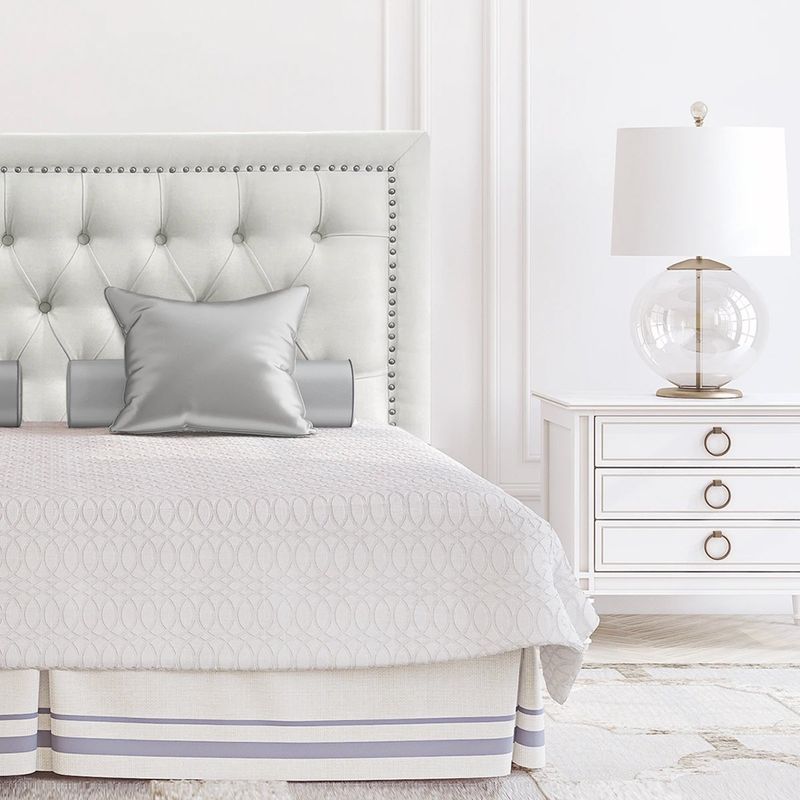 ESPACIO HOGAR - Respaldo de Cama Capitoné Frame Tachas Lino Crema 1,5 Plazas