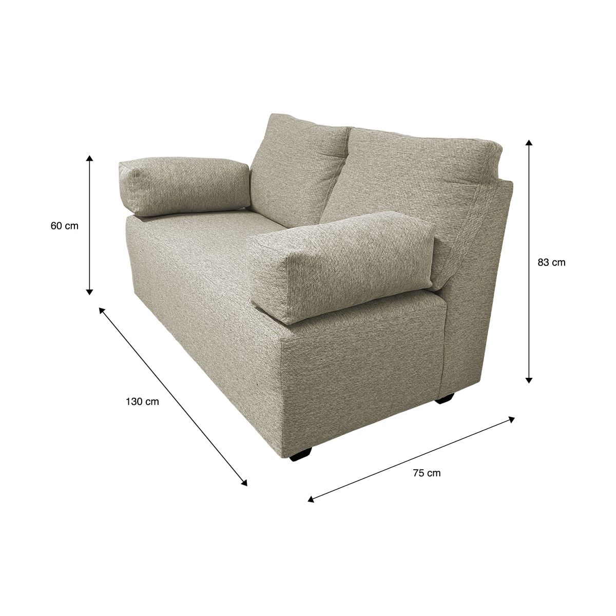 GENERICO - SOFA ELLE 2 CUERPOS CHENILLE BEIGE