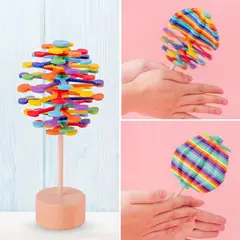 SOLEIO - Juguete Piruleta Giratoria De Madera Vibrante