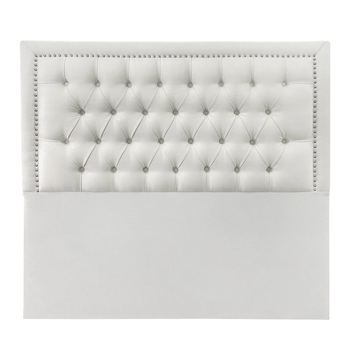 ESPACIO HOGAR - Respaldo de Cama Capitoné Frame Tachas Lino Crema - 1 Plaza