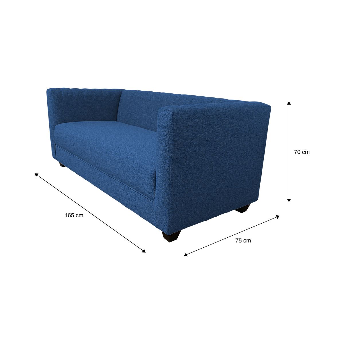 GENERICO - SOFA JUANITA 2 CUERPOS CHENILLE AZUL