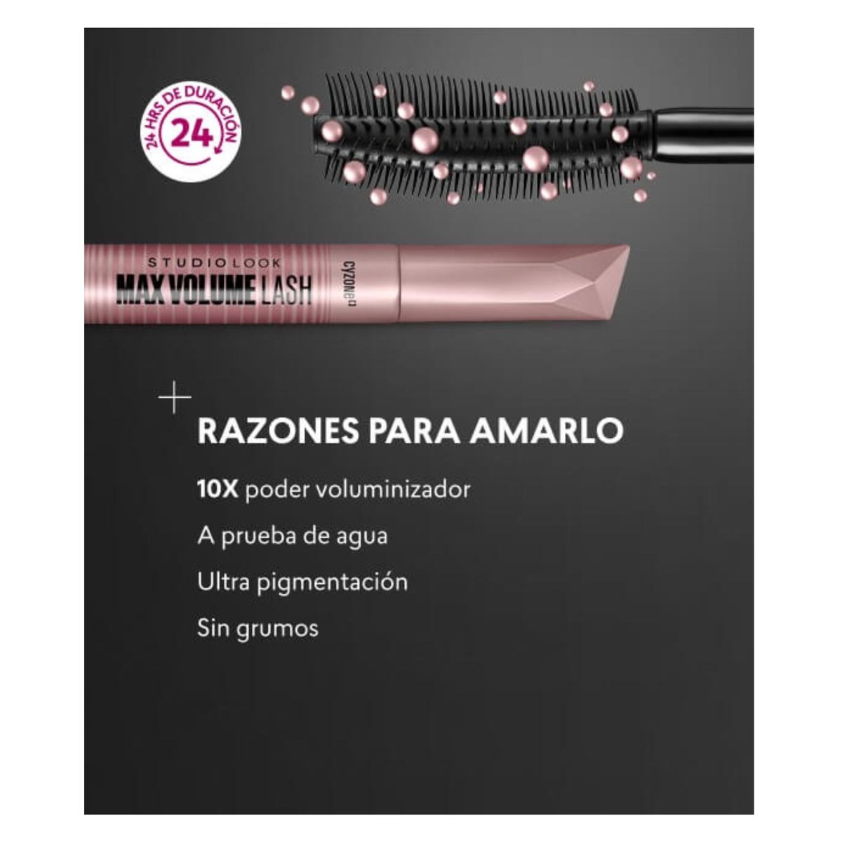 CYZONE - Máscara de Pestañas Max Volume Lash Studio Look