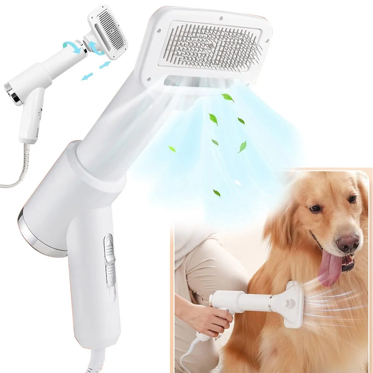 GENERICO - Cepillo Secador De Pelo Portátil Para Mascotas 2 En 1