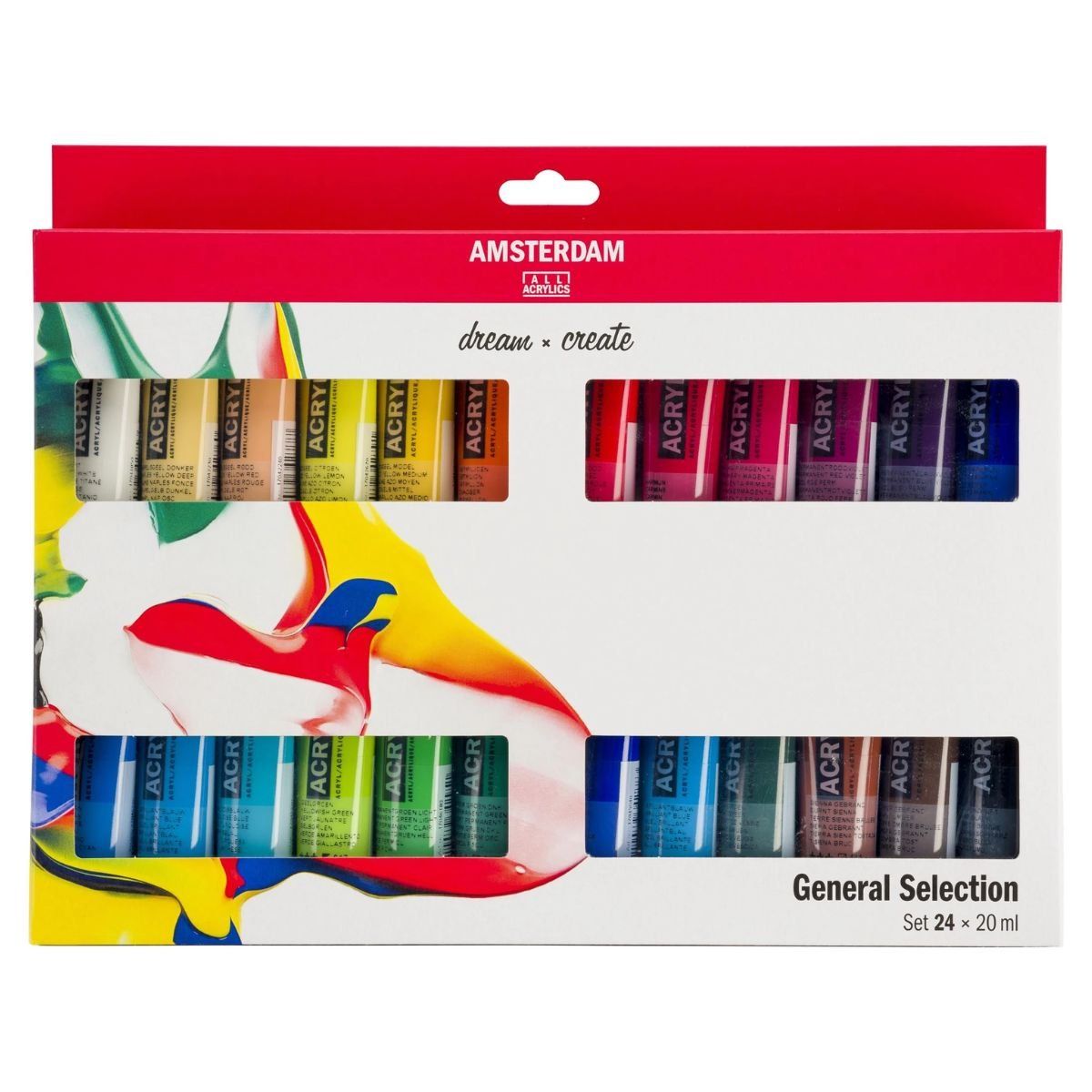 AMSTERDAM - Acrílico Amsterdam Pack 24 Colores 20ml Selección General