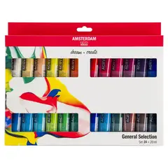AMSTERDAM - Acrílico Pack 24 Colores 20ml Selección General