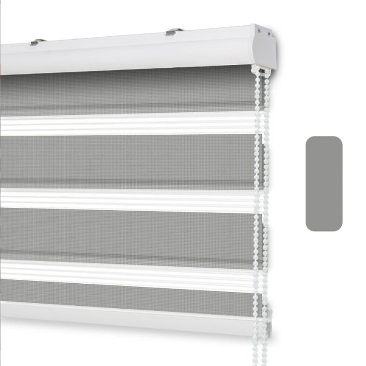 GENERICO - Roller Duo con Cenefa 220 x 240 - Cortina Gris