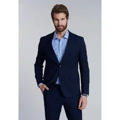 FEROUCH - Blazer Smart Casual Azul