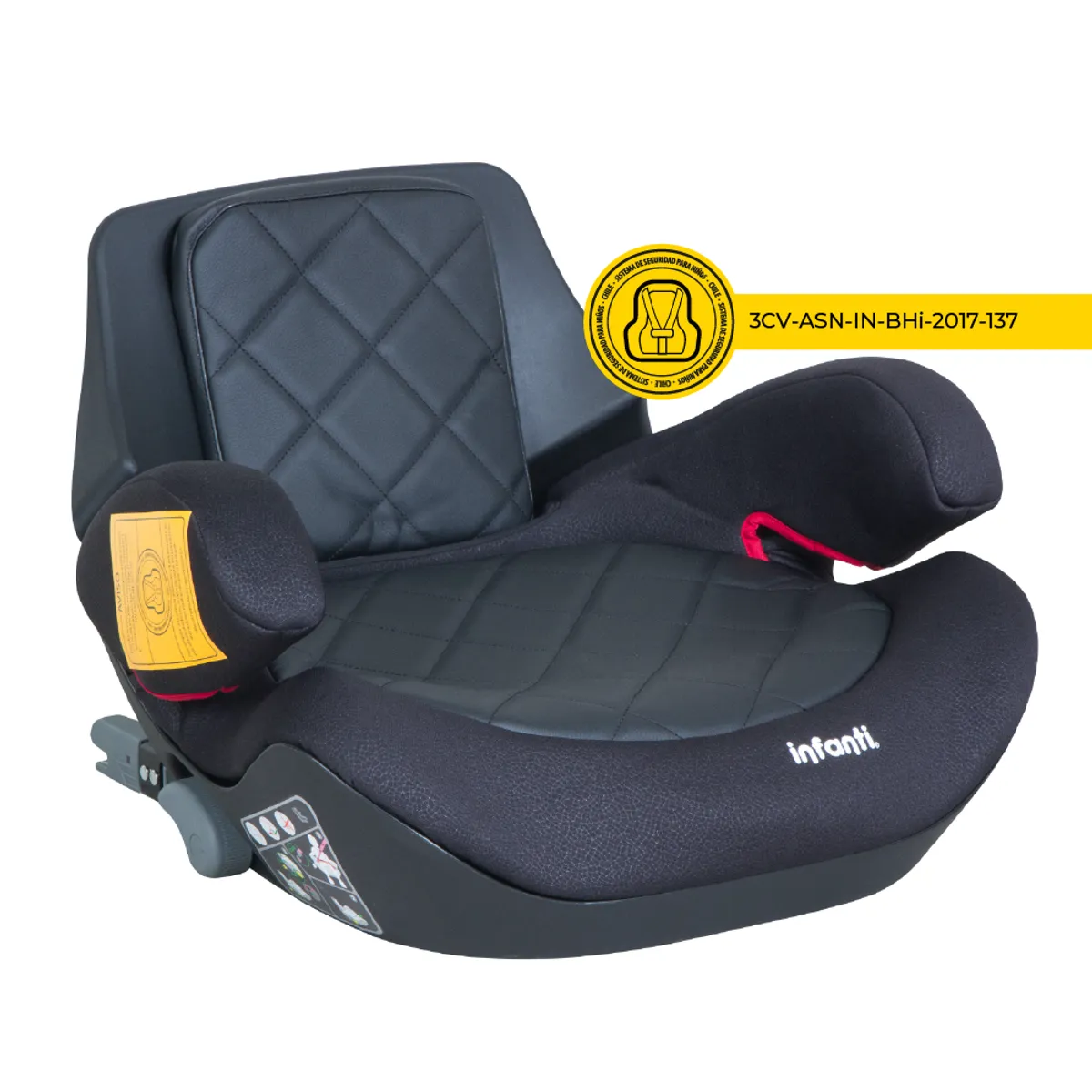 INFANTI - Silla de Auto Alzador Go Isofix Black Stone Infanti