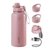 Termo Botella Agua Termica Acero Inox + Tapas - Rosa
