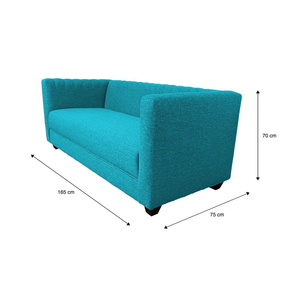 GENERICO - SOFA JUANITA 2 CUERPOS CHENILLE TURQUEZA