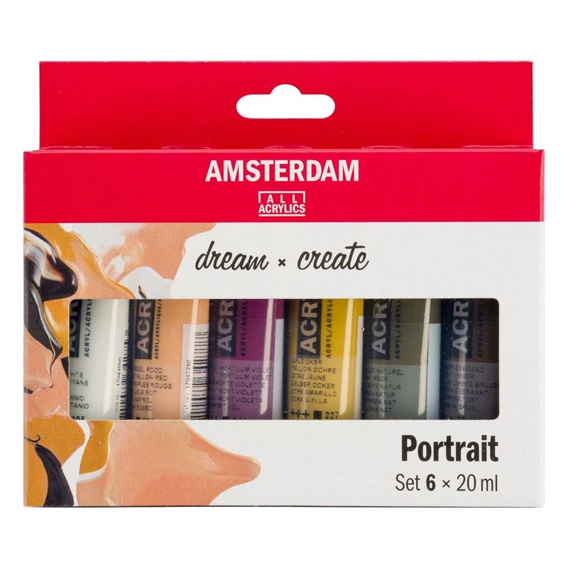 AMSTERDAM - Acrílico Amsterdam Pack 6 Colores 20ml Retrato