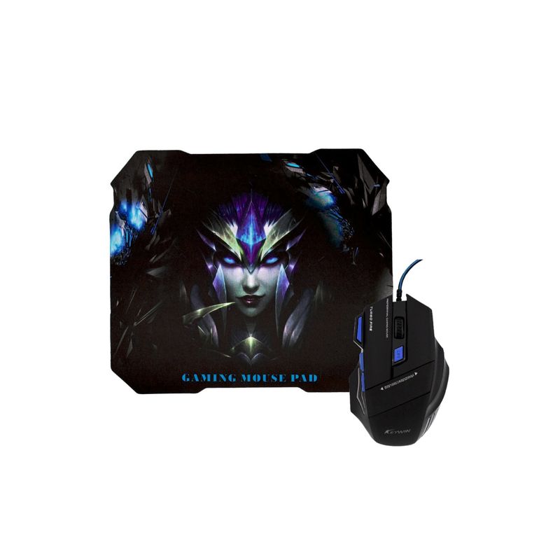 IMPORTCLICK - Kit Mouse Gamer Mousepad Ergonomico Azul