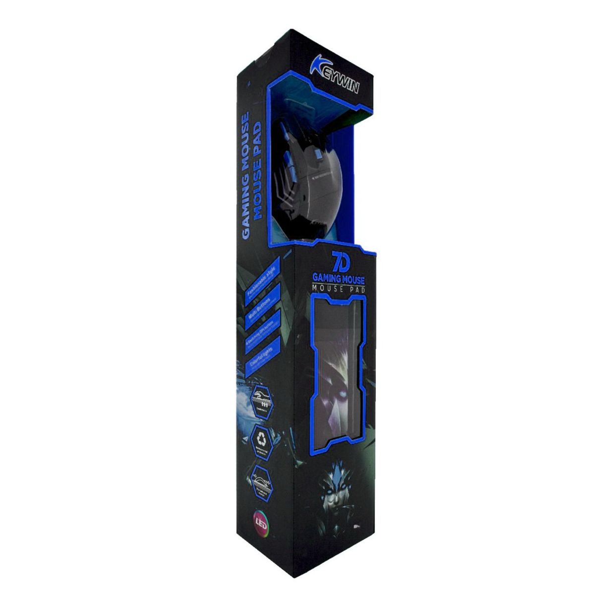 IMPORTCLICK - Kit Mouse Gamer Mousepad Ergonomico Azul