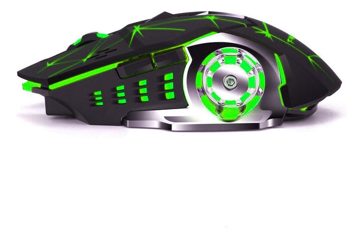 Mouse Gamer Profesional Inalambrico Iluminacion - Negro