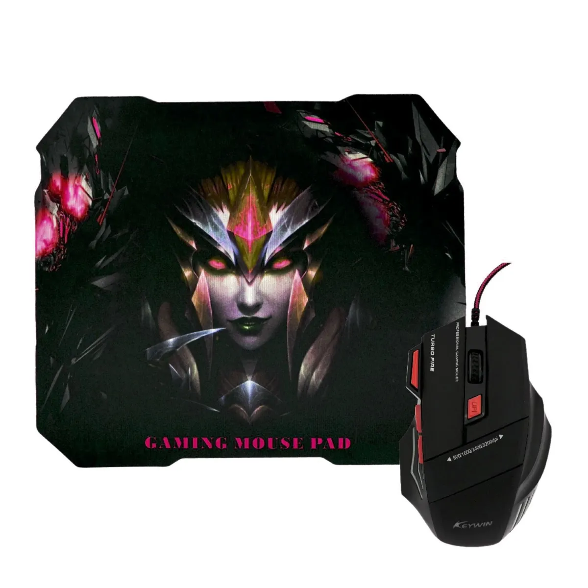 IMPORTCLICK - Kit Mouse Gamer Mousepad Ergonomico Rojo
