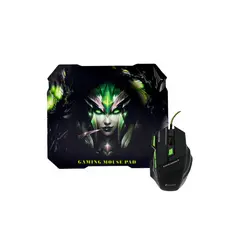 IMPORTCLICK - Kit Mouse Gamer Mousepad Ergonomico Verde