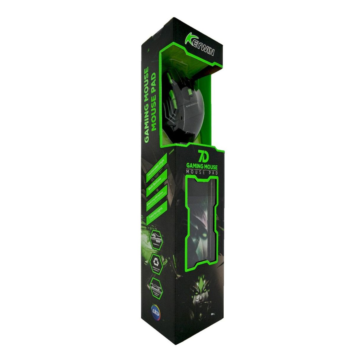 IMPORTCLICK - Kit Mouse Gamer Mousepad Ergonomico Verde