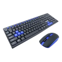IMPORTCLICK - Set Teclado + Mouse Gamer USB Inalambrico Azul