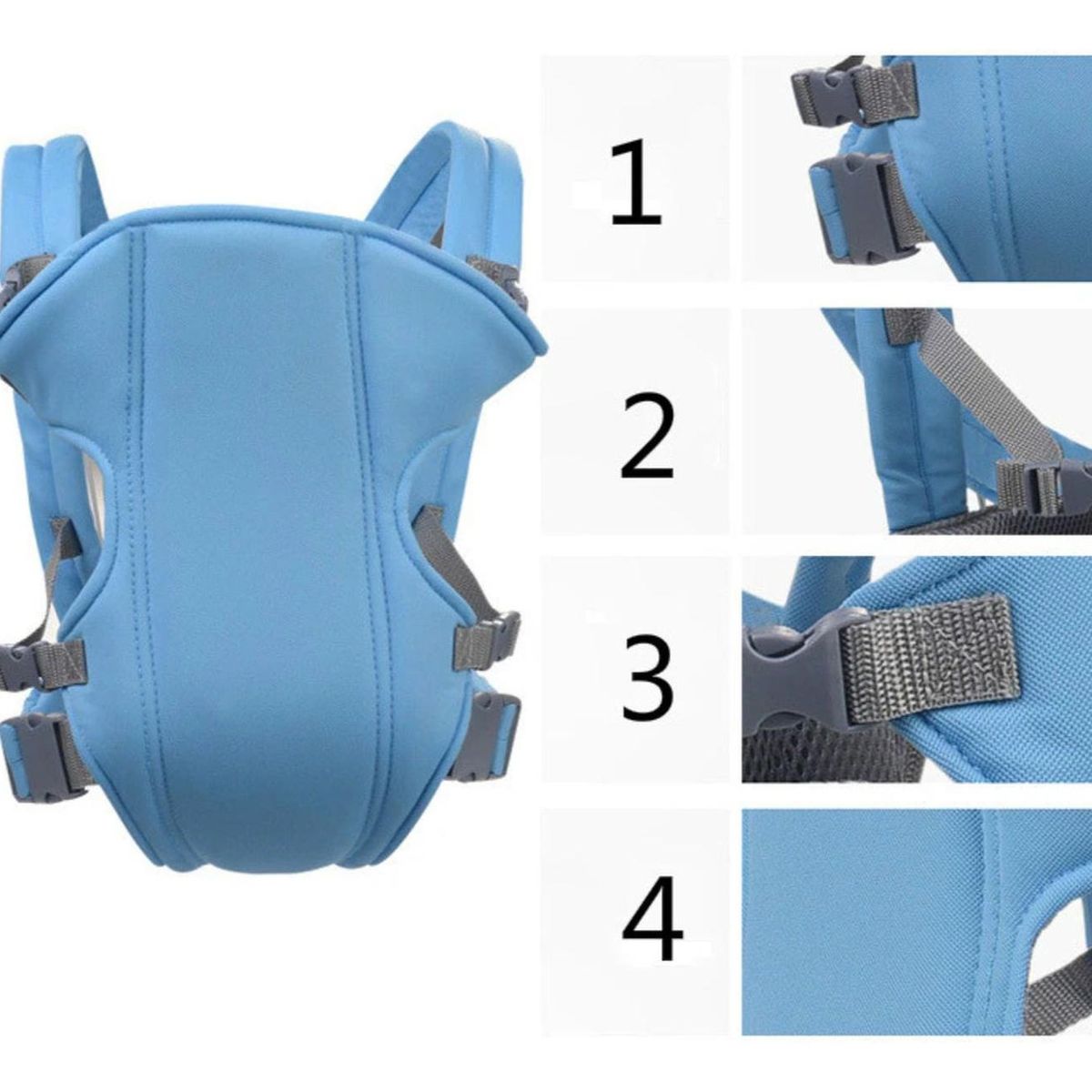 IMPORTCLICK - Mochila Portabebés Ergonómica Acolchado Azul - Azul Marino