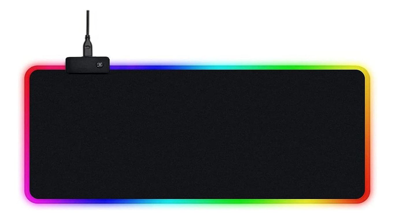 Mouse Pad Gamer Notebook Luz RGB 80 x 30 CM - Negro