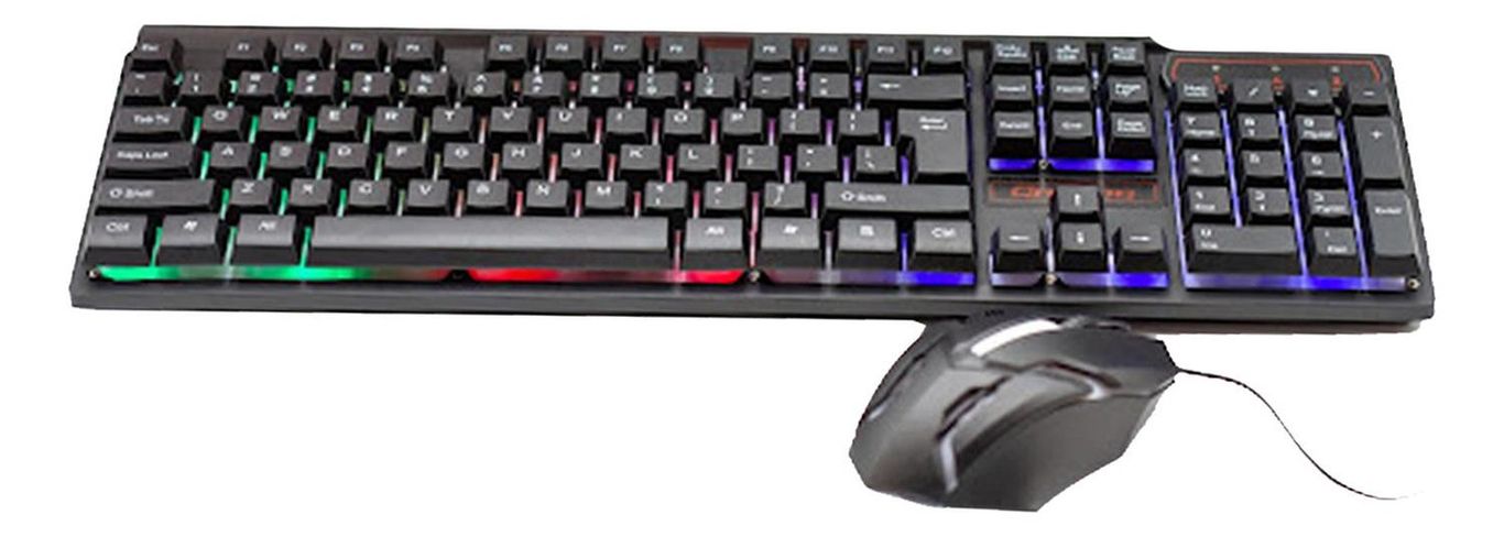 Kit Gamer Teclado + Mouse RGB Retroiluminado - Negro