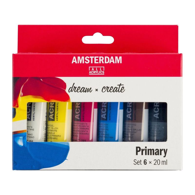 AMSTERDAM - Acrílico Amsterdam Pack 6 Colores 20ml Primarios
