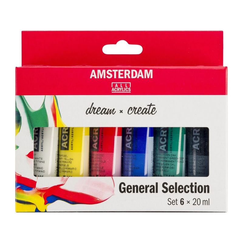 AMSTERDAM - Acrílico Amsterdam Pack 6 Colores 20ml Selección General