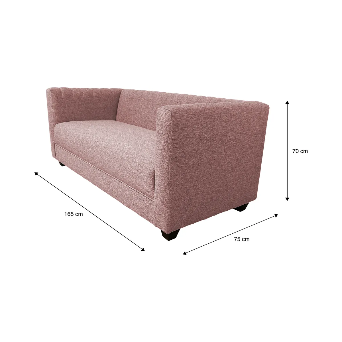 GENERICO - SOFA JUANITA 2 CUERPOS CHENILLE PALO ROSA