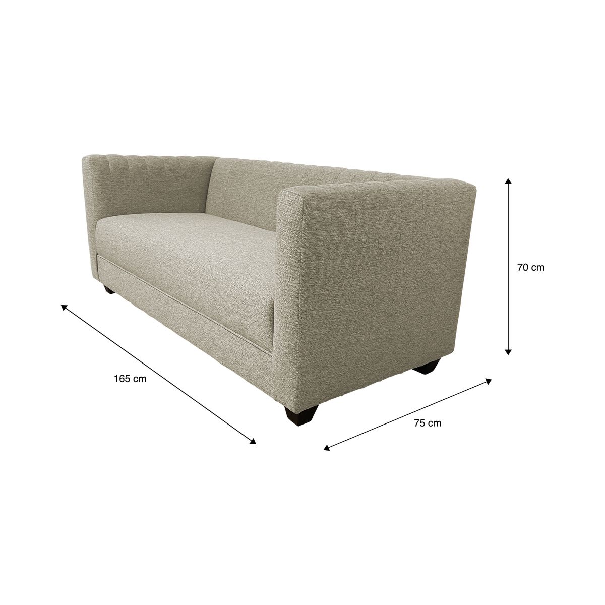 GENERICO - SOFA JUANITA 2 CUERPOS CHENILLE BEIGE