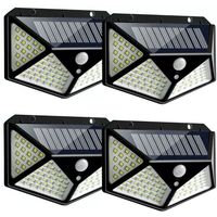 Aplique Lámpara Solar X4 114led Con Sensor De Movimiento