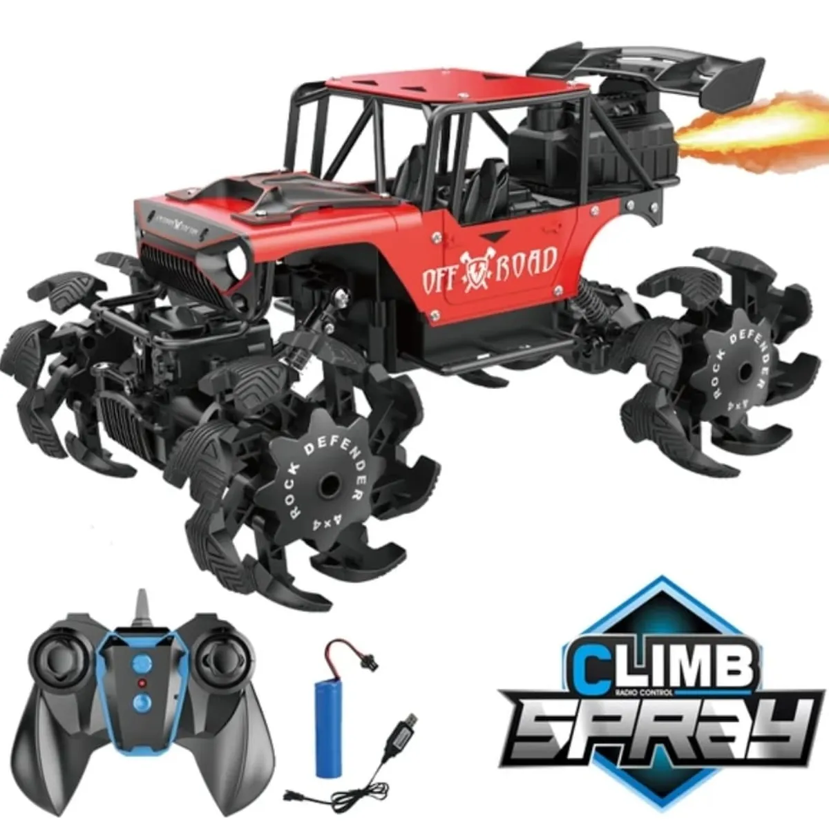 GENERICO - AUTO 4X4 CONTROL REMOTO 2,4 GHZ. LUCES - VAPOR