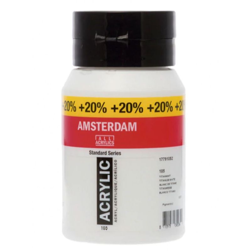 AMSTERDAM - Acrílico Amsterdam Serie Standard 105 Blanco Titanio 600 ml
