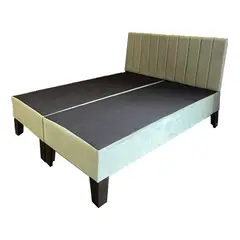 MUEBLES HVM - Base HVM Americana Dividida 2 Plazas Pmadera + Respaldo Verde Menta