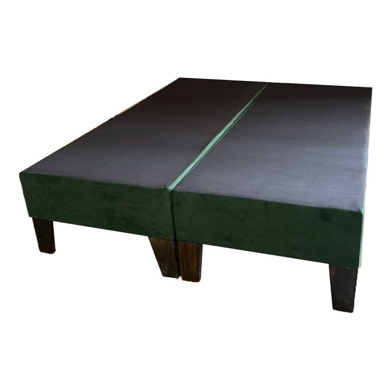 Base HVM 2 Plazas BD Felpa Verde Orcuro Pmadera