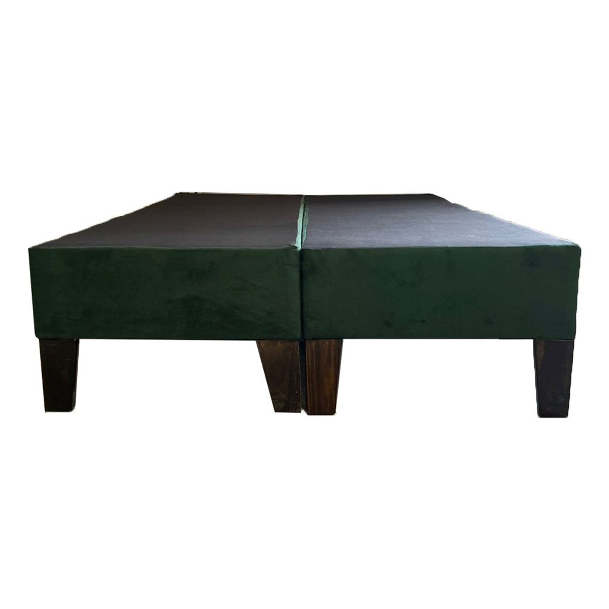 MUEBLES HVM - Base HVM 2 Plazas BD Felpa Verde Orcuro Pmadera