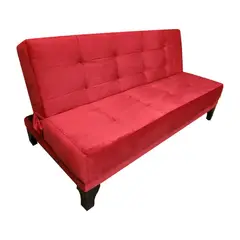 MUEBLES HVM - Futon Cama Patagonia 15P Rojo Felpa Pmadera