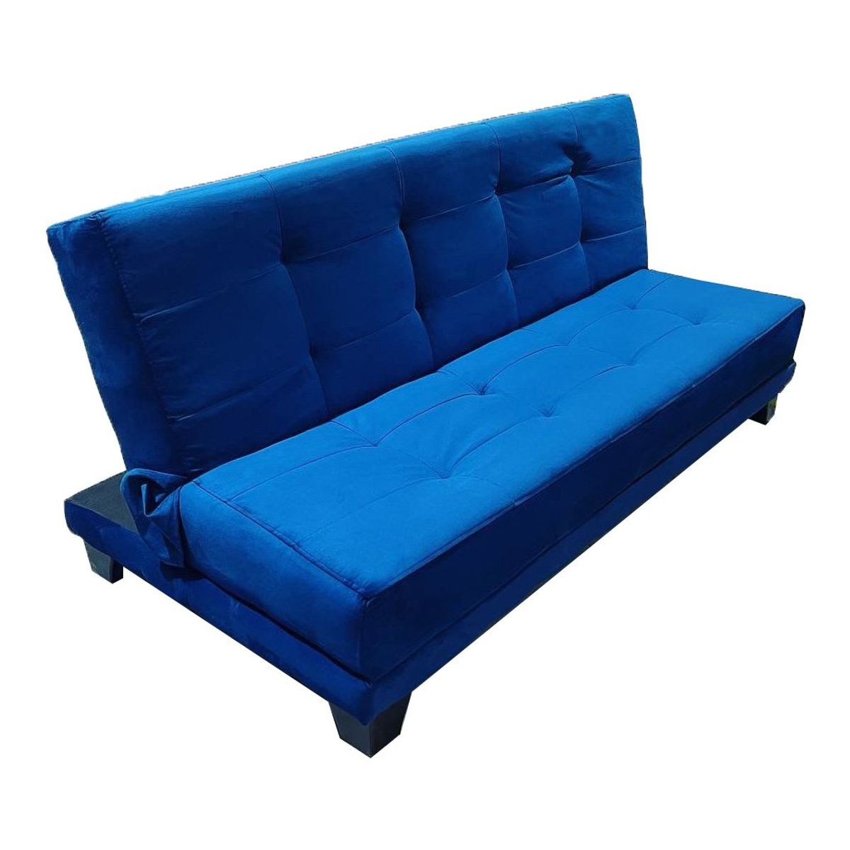 MUEBLES HVM - Futon Cama Patagonia 15P Azul Felpa Pmadera
