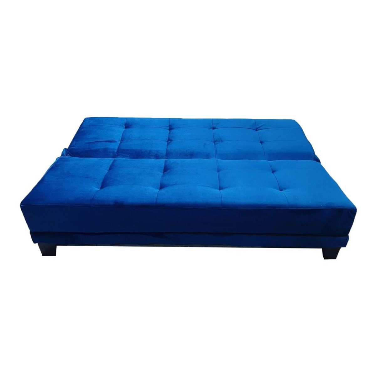 MUEBLES HVM - Futon Cama Patagonia 15P Azul Felpa Pmadera