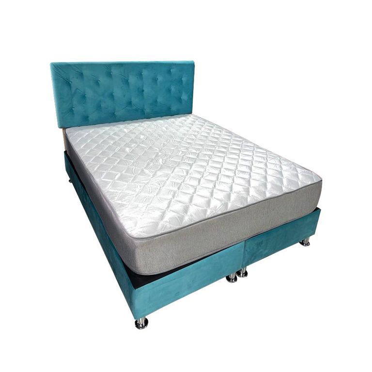 Cama HVM Full Calipso Felpa Pmetal