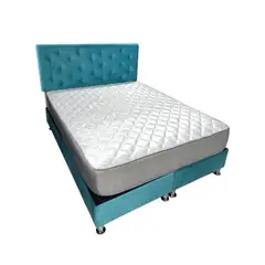 MUEBLES HVM - Cama HVM Full Calipso Felpa Pmetal