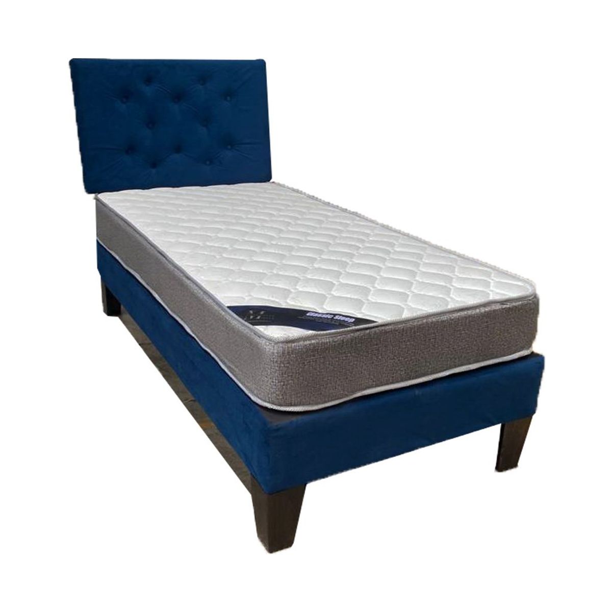 MUEBLES HVM - Cama HVM 15P Azul Respaldo