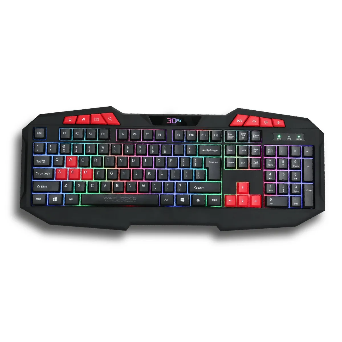 3DFX - Teclado Gamer Pc Usb Iluminación Rgb Warlock 2 - SC