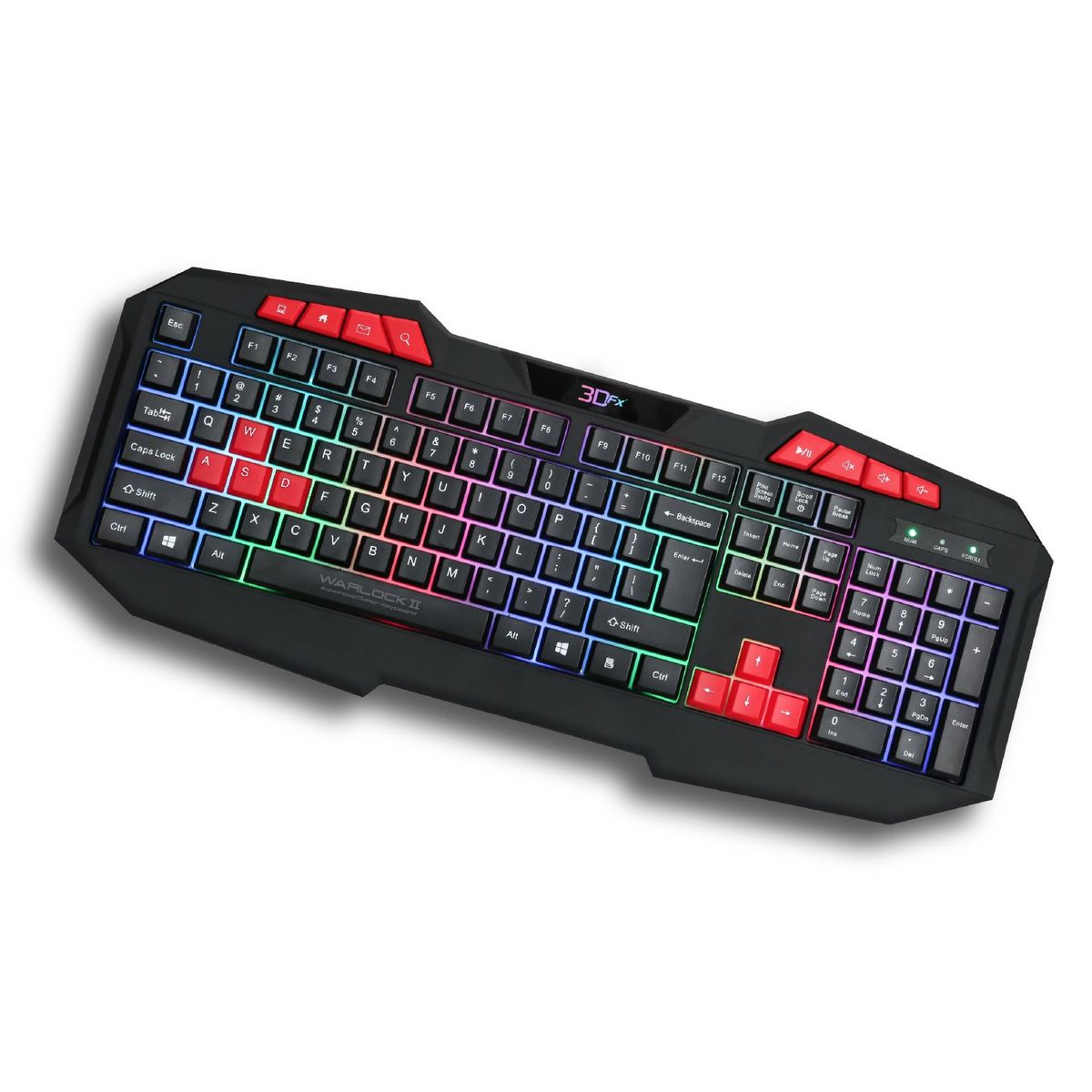 3DFX - Teclado Gamer Pc Usb Iluminación Rgb Warlock 2 - SC