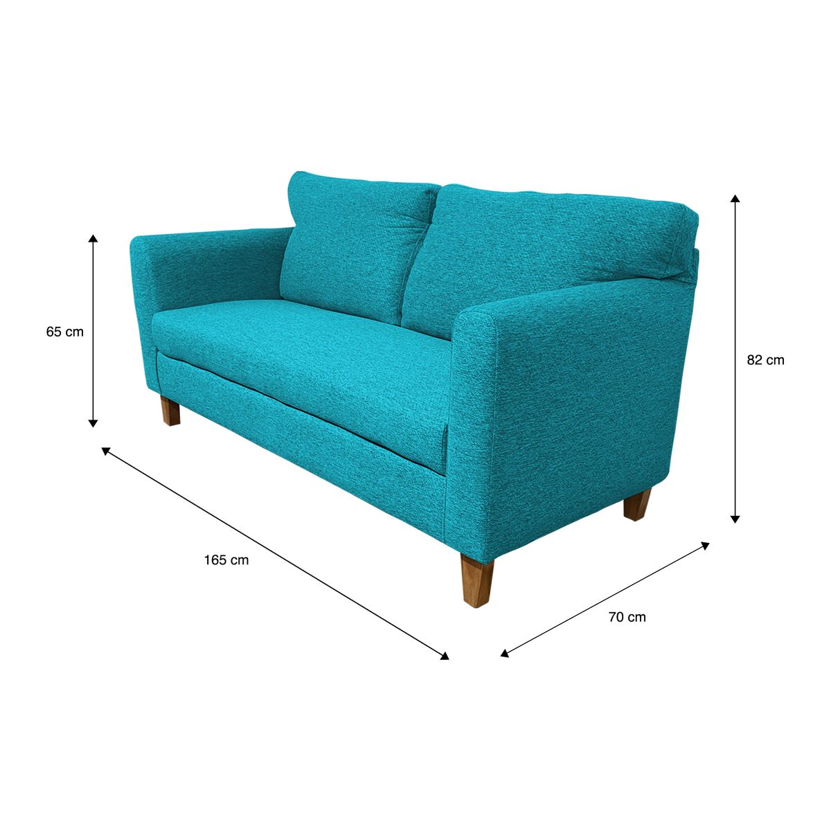 GENERICO - SOFA ANITA 2 CUERPOS CHENILLE TURQUEZA